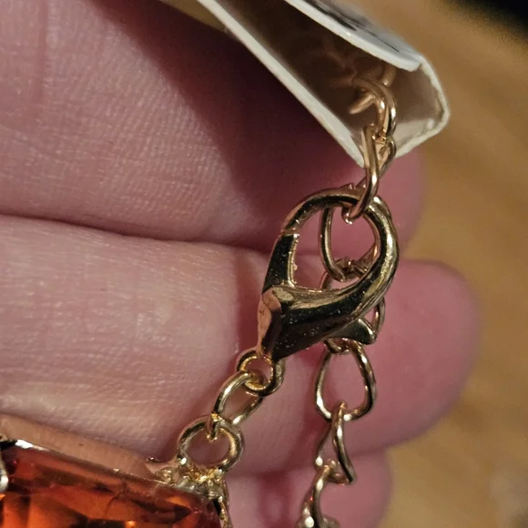 Elegant Orange Gemstone Necklace Choker Collar - Picture 4 of 7